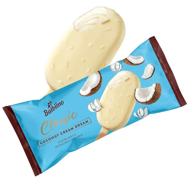 Koorejäätis kookosemaitselise lisandi ja kookoseglasuuriga, CLASSIC, 69 g