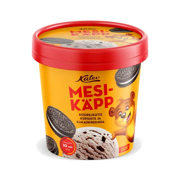 Koorejäätis küpsisetükkide ja kakaokreemiga, MESIKÄPP, 270 g