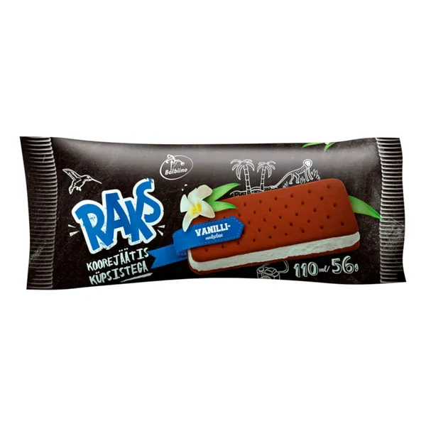 Koorejäätis küpsistega, RAKS, 56 g