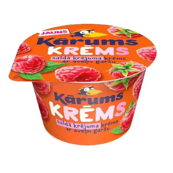 Saldā krējuma krēms ar aveņu garšu 150g, Kārums