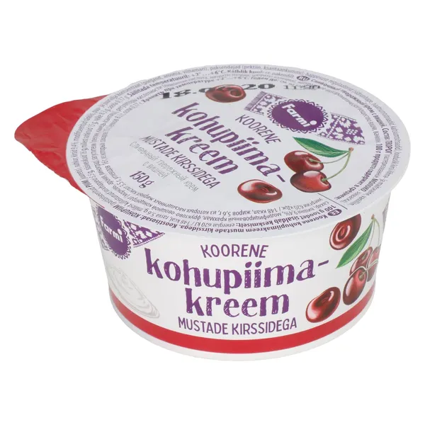 Koorene kohupiimakreem mustade kirssidega, FARMI, 150 g