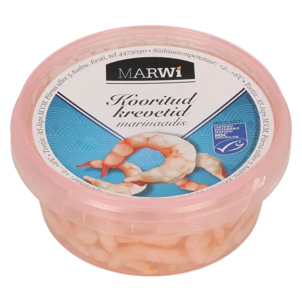 Kooritud krevetid marinaadis Marwi MSC 300g/150g