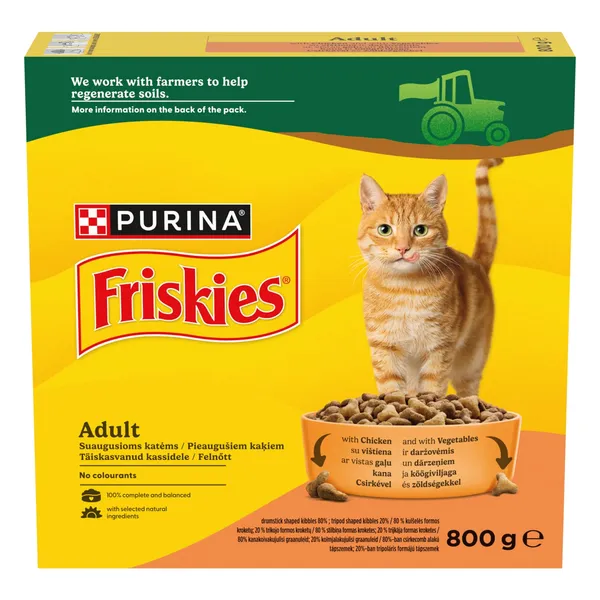 Kuivtoit täiskasvanud kassidele Friskies Adult kana ja köögiviljadega 800g