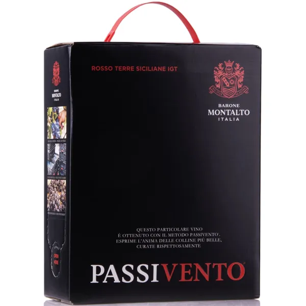 Kuivatatud viinamarjadest valmistatud vein Barone Montalto Passivento Rosso 3l BIB