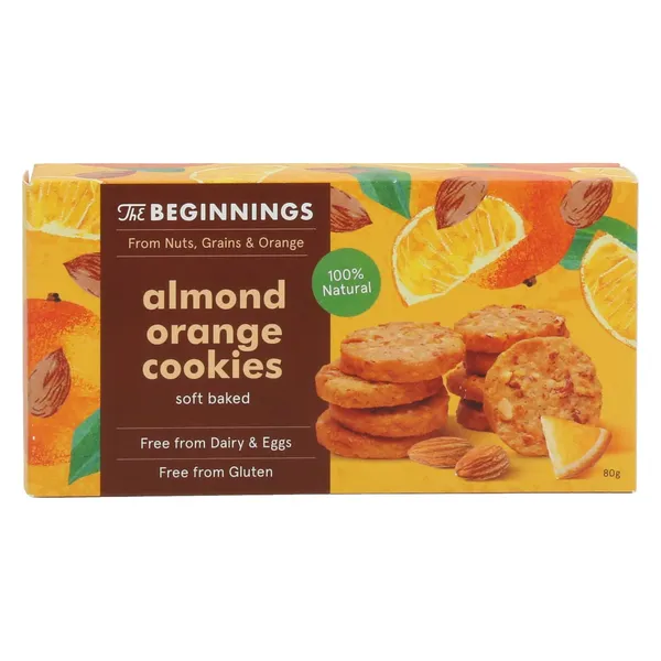 Vegan mandliküpsised THE BEGINNINGS, apelsiniga 80g