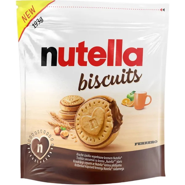 Küpsised šokolaadi-pähklikreemiga Nutella 193g