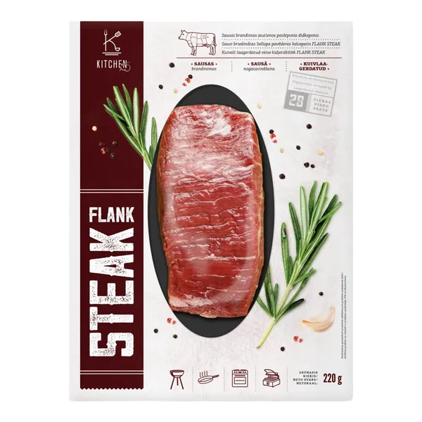 Laagerdatud veise flank steik Kitchen me 220g