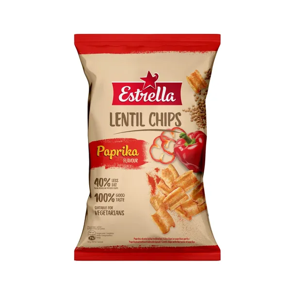 Lēcu čipsi paprikas Estrella 100g