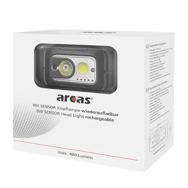 Laetav esilatern anduri sisse/välja funktsiooniga Arcas LED 9W