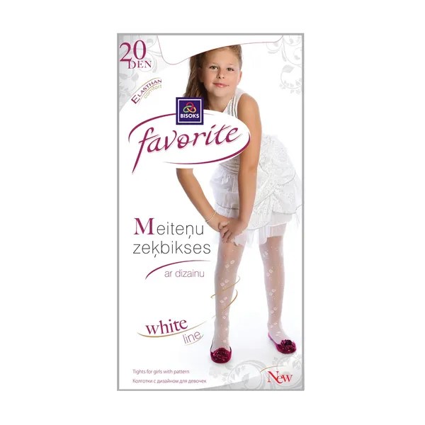 Laste sukkpüksid Favorite 5/6 valge 20 den 51118