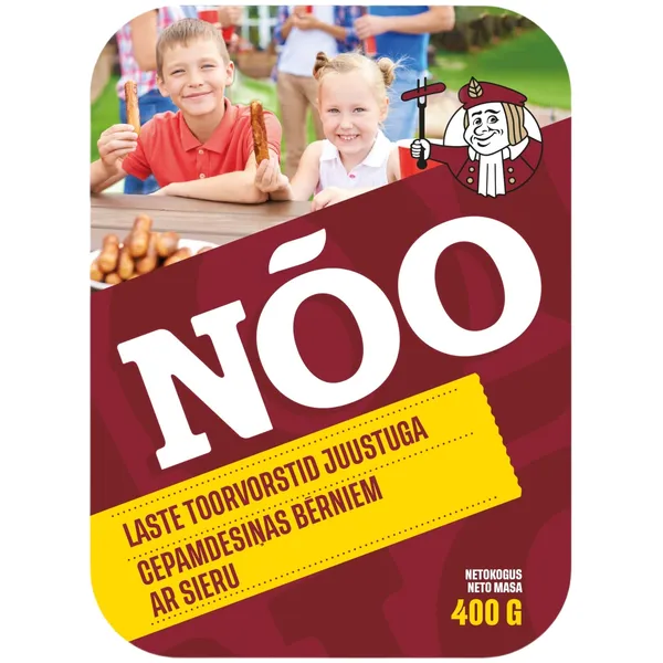 Laste toorvorstid juustuga, NÕO, 400 g