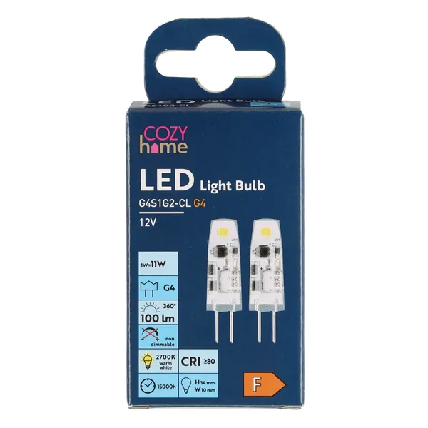 LED lamp Cozy Home 1.0W G4 100lm 2pcs