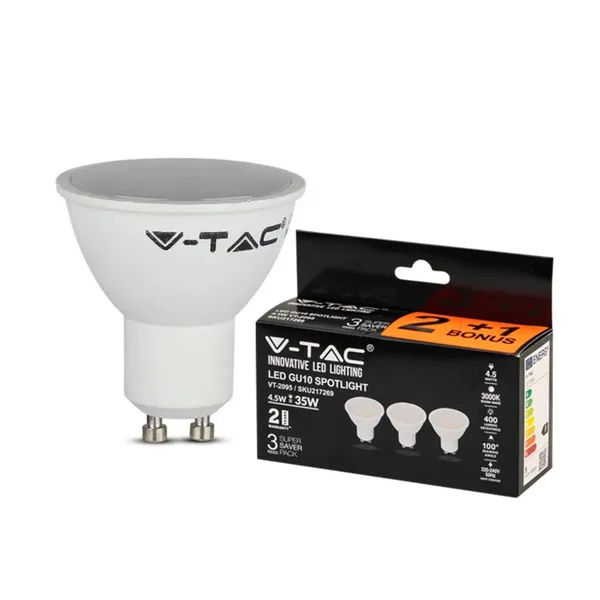 LED spuldze*2+1 gu10 400lm/110°Vtac 2095