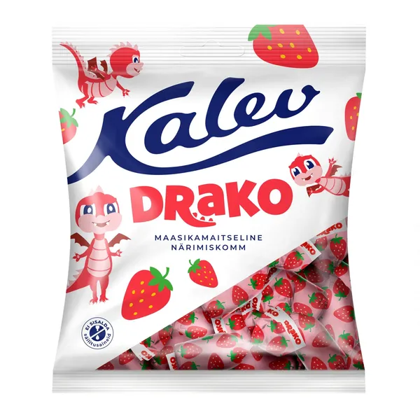 Maasikamaitselised närimiskommid Drako 110g