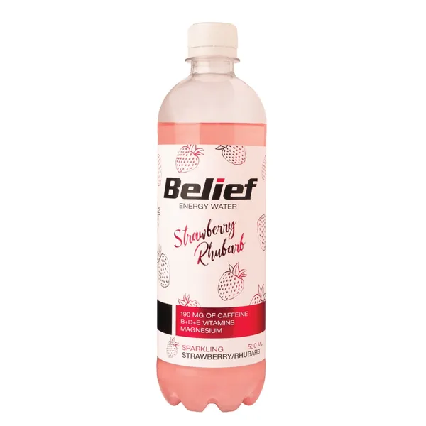 Madala kalorsusega jook maasika-rabarberi maitseline Belief gaseeritud 0,53l PET