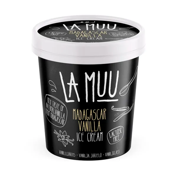 Madagaskari vanilliga jäätis, laktoosivaba, LA MUU, 250 g