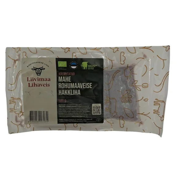 Mahe rohumaaveise hakkliha külmutatud Liivimaa Lihaveis 500g
