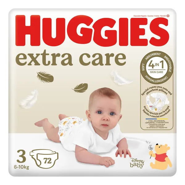 Mähkmed Extra Care 3 6-10kg, HUGGIES, 72tk