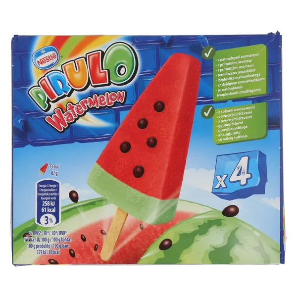 Sulas saldējums Pirulo arbūza 4x73ml/268g