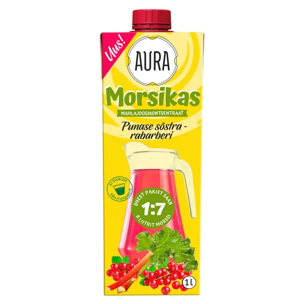 Mahlajoogikontsentraat punase sõstra-rabarberi Aura Morsikas 1l
