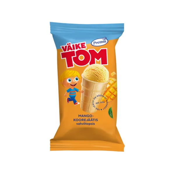 Mango-koorejäätis vahvlitopsis Väike Tom 65g/120ml