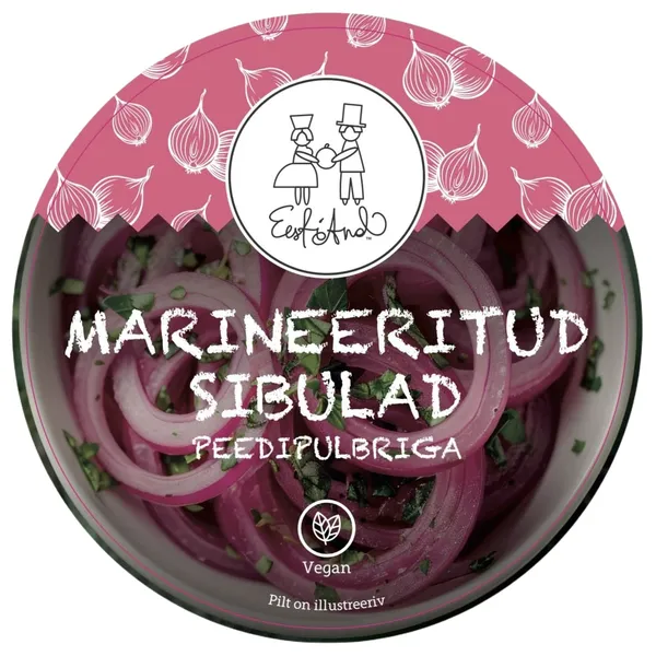 Marineeritud sibulad peedipulbriga, EESTI AND, 450 g