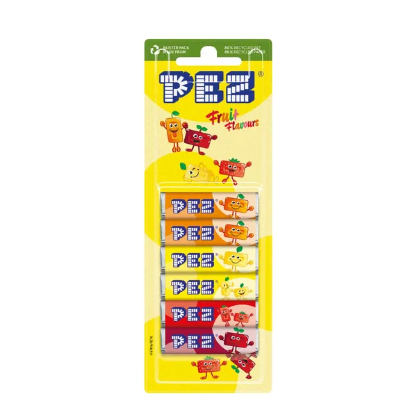 Mänguasja täide 6-pakk (24 tk) puuvilja Pez 51g