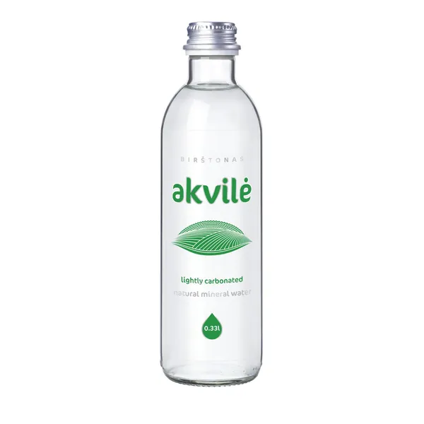 Mineraalvesi naturaalne karboniseeritud Akvile 0,33l klaas