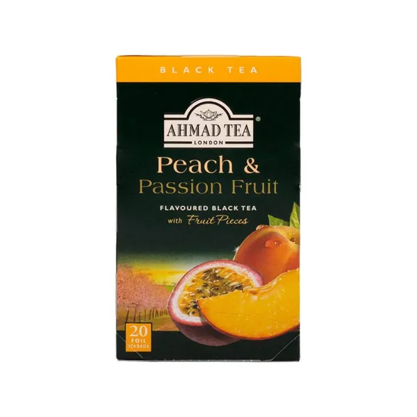 Melnā tēja Ahmad Tea persiku/marakujas 20x2g