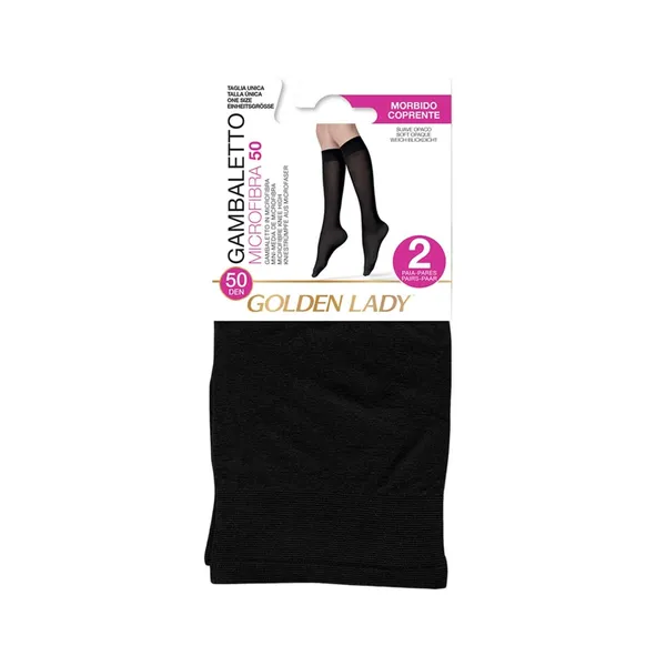 Naiste põlvikud Golden Lady Micro 50den uni nero 2 paari