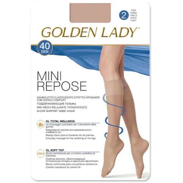 Naiste põlvikud Golden Lady Minirepose 40den 3/4 melon 2 paari