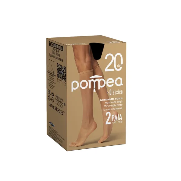 Naiste põlvikud Pompea Classico 20 nero 2pr