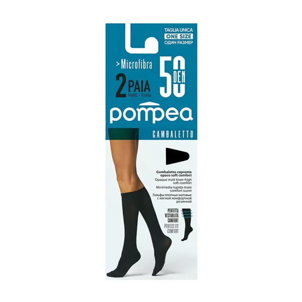 Naiste põlvikud Pompea Microfibra 50 nero 2 paari