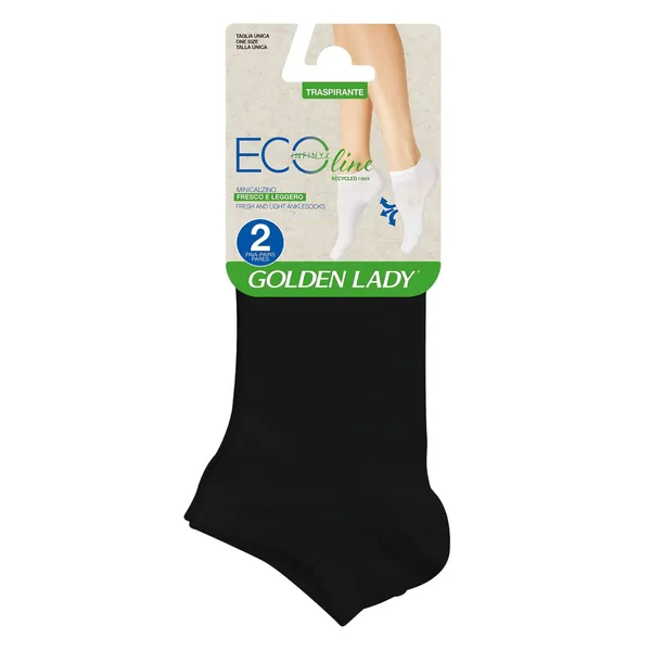 Naiste lühikesed sokid Golden Lady Ecoline uni nero 2 paari