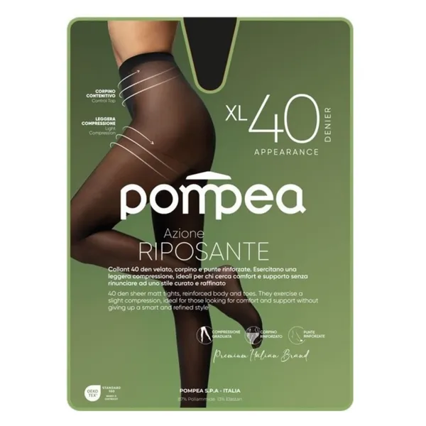 Naiste sukkpüksid Pompea Riposante 40 nero XL