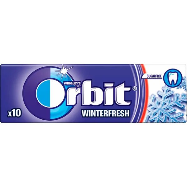 Närimiskumm Winterfresh suhkruvaba magusainetega, ORBIT, 14 g