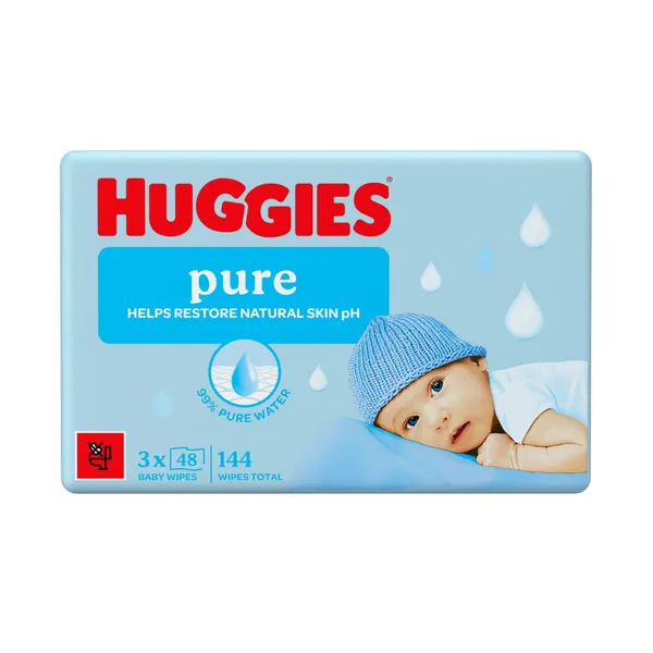 Niisked salvrätikud Pure 3x48tk, HUGGIES, 144 tk