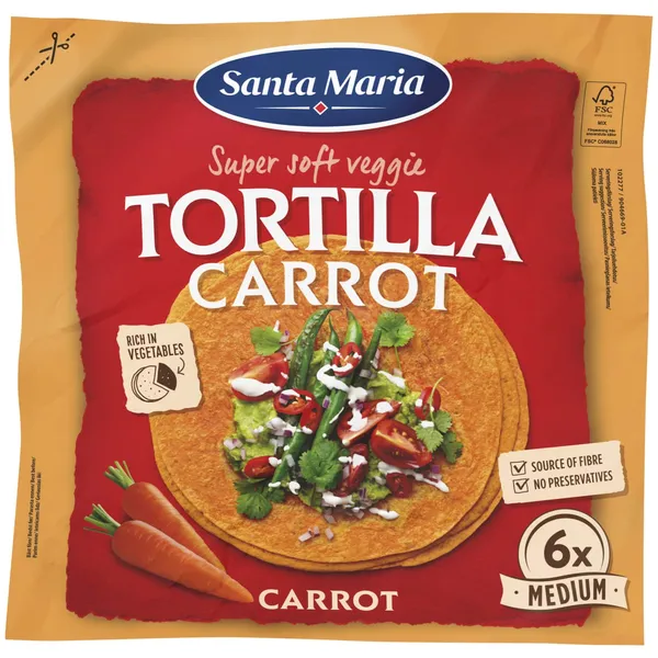 Kviešu tortilja Santa Maria ar burkāniem 240g