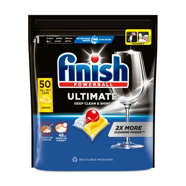 Nõudepesukapslid Finish Ultimate All in One Lemon 50tk
