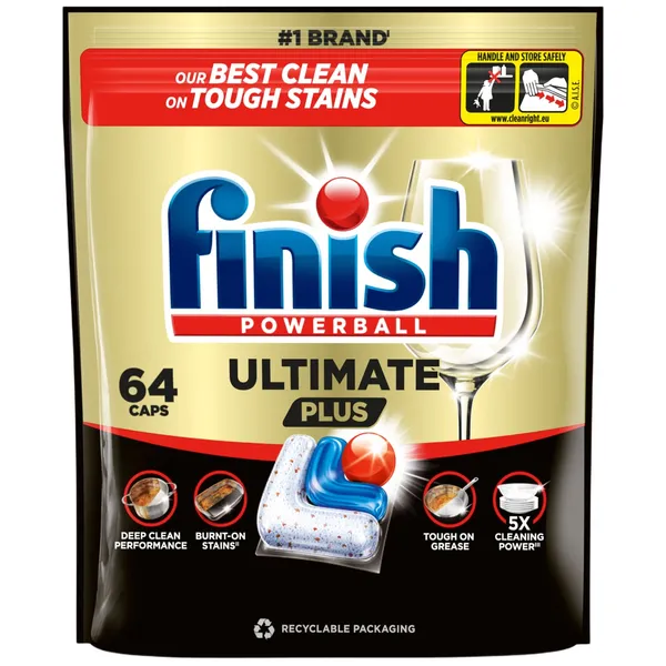 Nõudepesumasina tabletid Ultimate Plus, FINISH, 64 tk