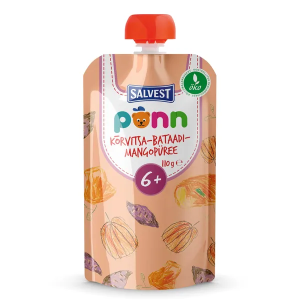 Kõrvitsa-bataadi-mangopüree PÕNN öko alates 6. kuust 110g