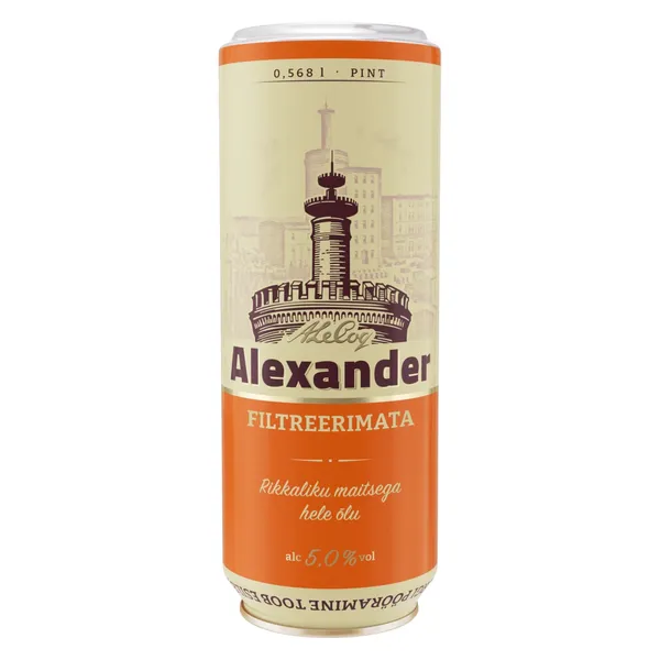 Õlu Alexander filtreerimata 5%vol 0,568l purk