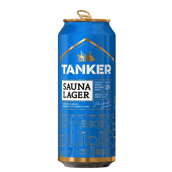 Õlu Sauna Lager Tanker 5%vol 0,5l purk