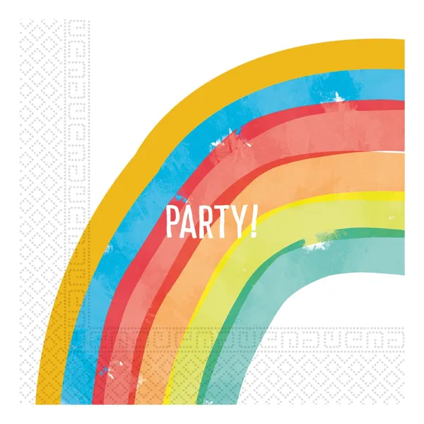 Pabersalvrätikud Decorata Party Rainbow 33x33cm, 20tk AW26