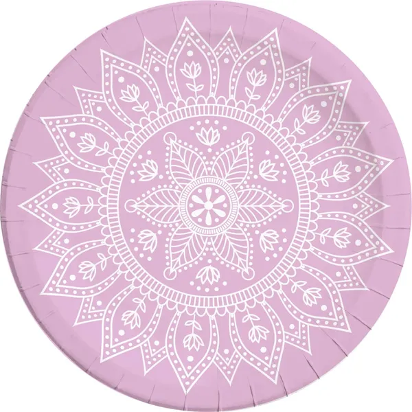 Pabertaldrikud Decorata Party Mandala d23cm, 8tk AW26