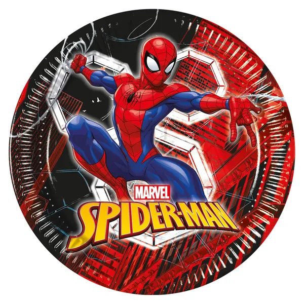 FSC papīra šķīvji Spiderman 23cm 8gab