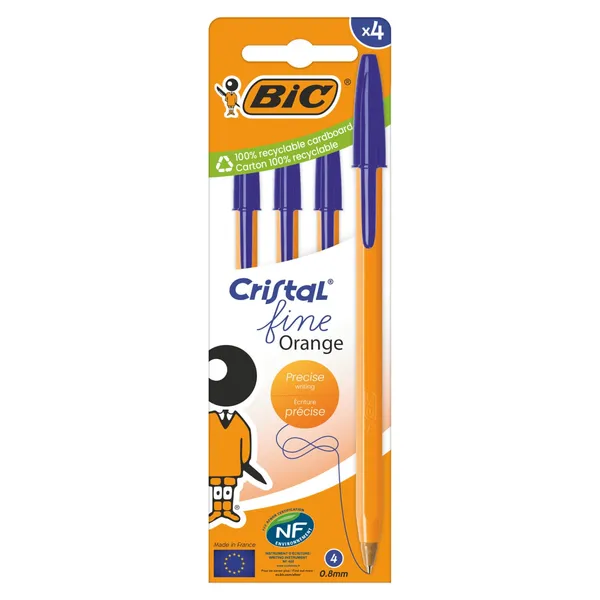 Pastapliiats Bic Orange Fine 4tk sinine BS26
