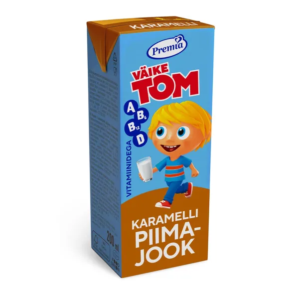 Piimajook karamelli ja vitamiinidega kõrgkuumutatud Väike Tom 200ml