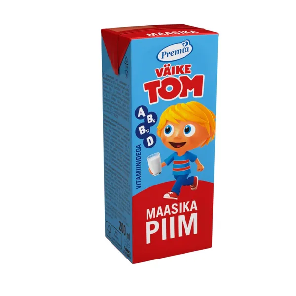 Piimajook maasikalisandi ja vitamiinidega kõrgkuumutatud Väike Tom 200ml