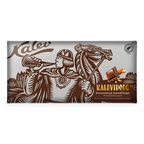 Kalevipoeg piimašokolaad purustatud mandlitega, KALEV, 270 g